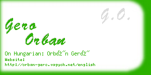 gero orban business card